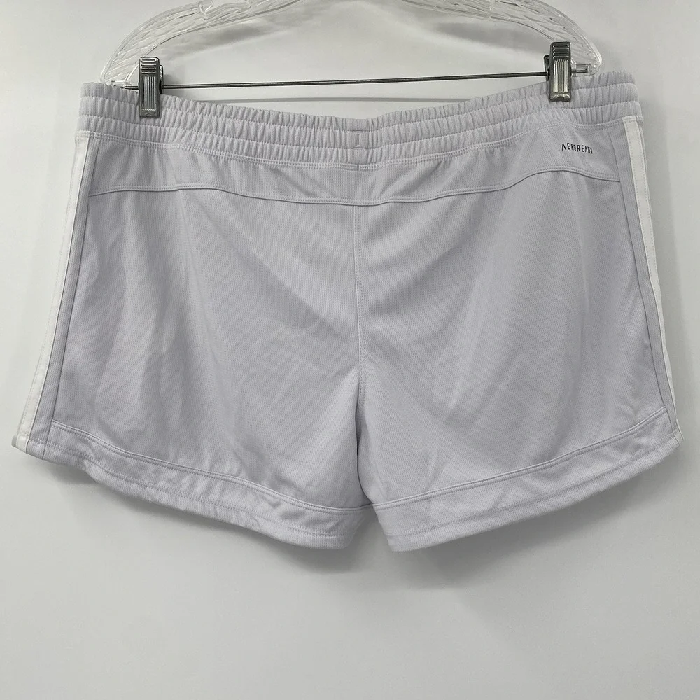 Adidas Pacer 3S Knit Shorts‎ Womens XL Dash Grey AEROREADY Training HD9592